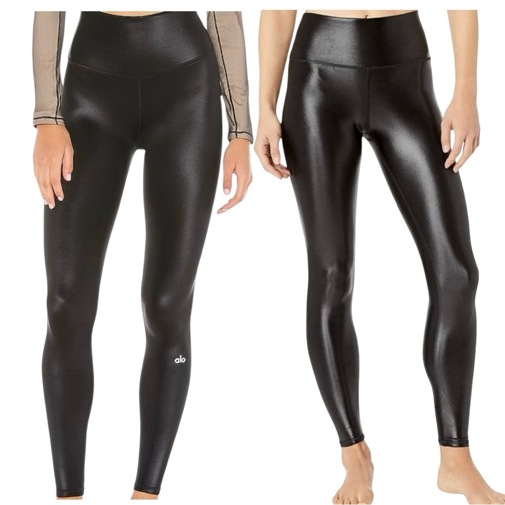 ALO High-Waist SHINY Leggings Large Black